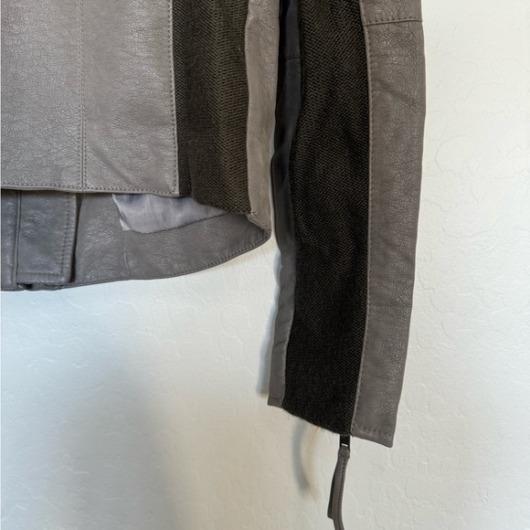 FREE PEOPLE Faux Leather Jacket In Steel Grey size 8 - Picture 10 of 13